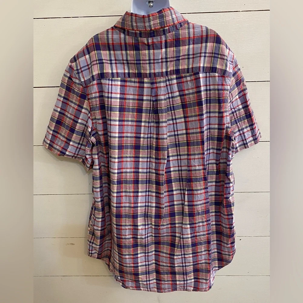 Ralph‎ Lauren Polo Boy’s Sz L (14-16) Plaid Cotton Oxford Short Sleeve Shirt